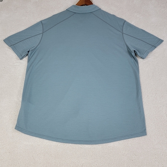 Smartwool Blue Gray Merino Sport 150 Gorpcore Short Sleeve Polo Shirt Sz XXL - Picture 5 of 10